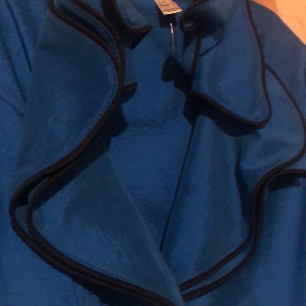 Joseph Ribkoff Blue Ruffled Blazer - Picture 2 of 4